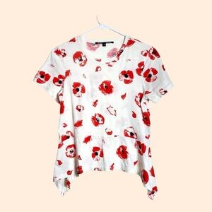 Proenza Schouler Poppy Print Peplum Tee